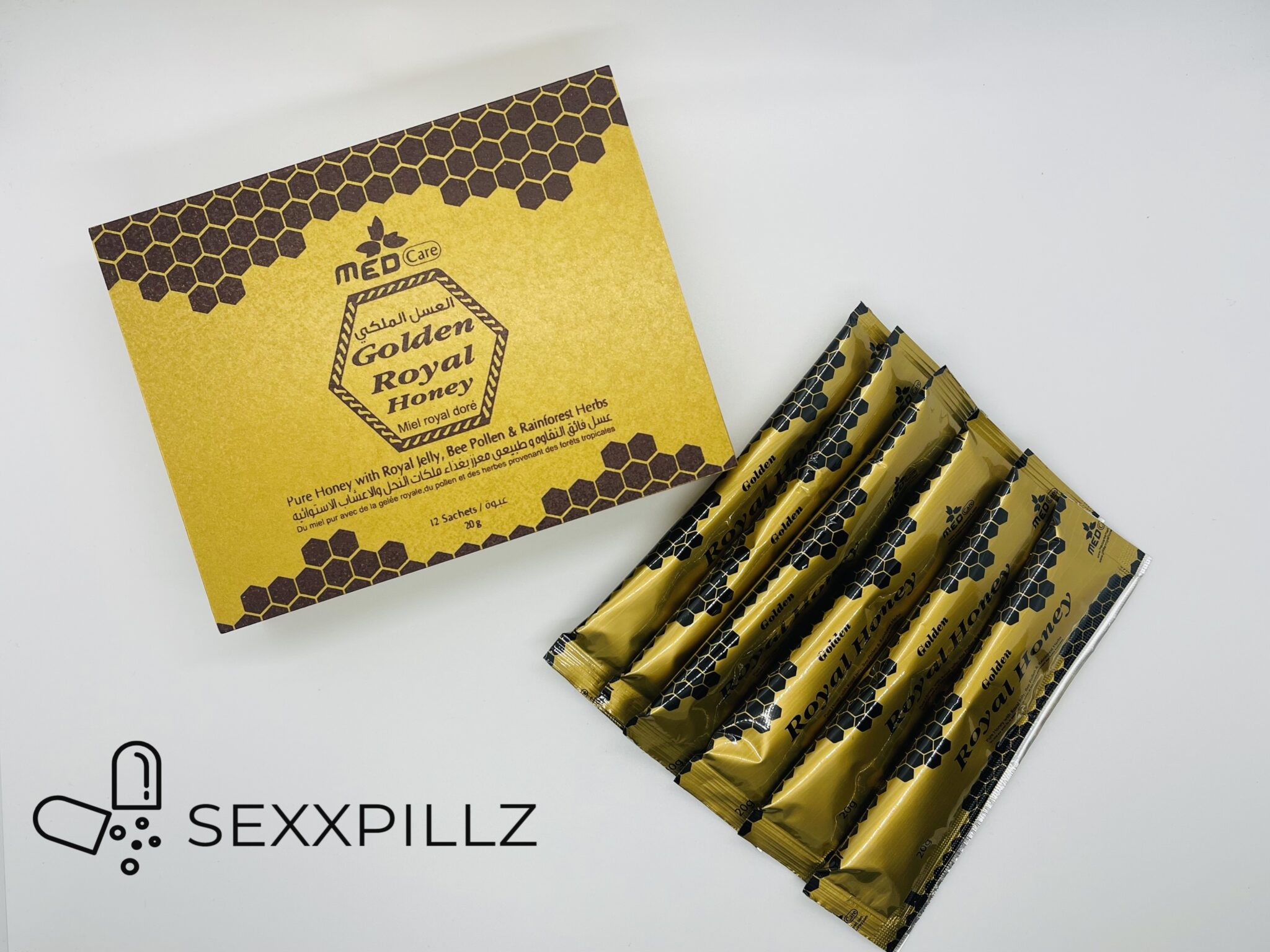 Golden Royal Honey 20g X 12 Pack Honey For Him Sexxpillz 