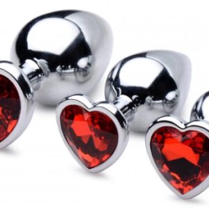 Red Heart Gem Anal Plug Set